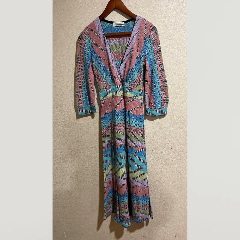 Aldomartins Multi Colorful ZigZag Knit Mini Dress